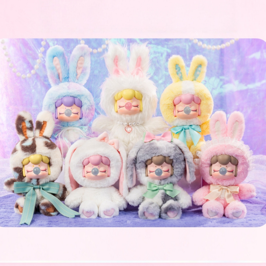 All Variants of Nanci's Shining Bunny Plush Blind Box. They are really cute, colourful and furry, having different decorations and styles.
