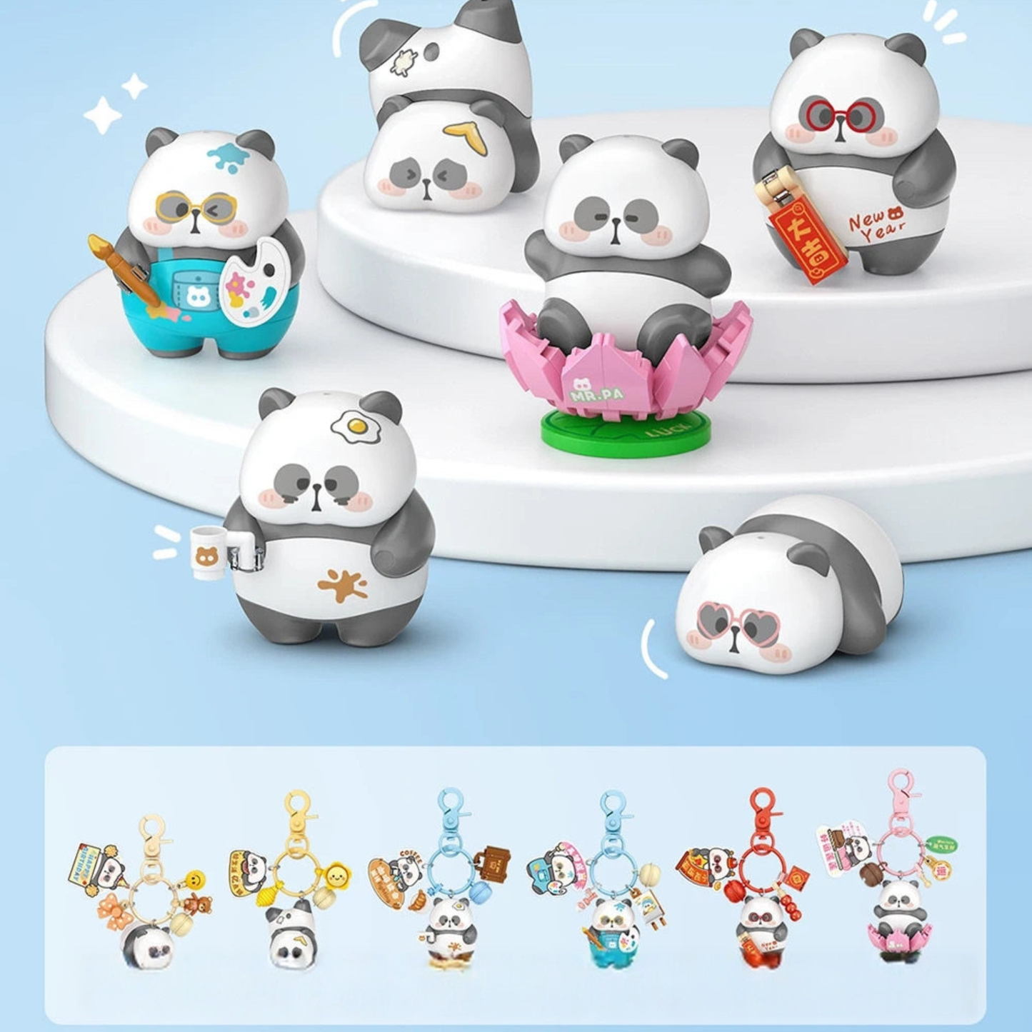 All Variants of cute and colourful Mr.PA Collaboration Shell Block Charm