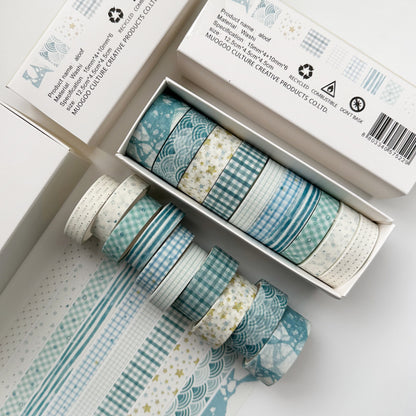 Aloof 10-Roll Hot Stamping Washi Tape Set for DIY Crafts & Journals