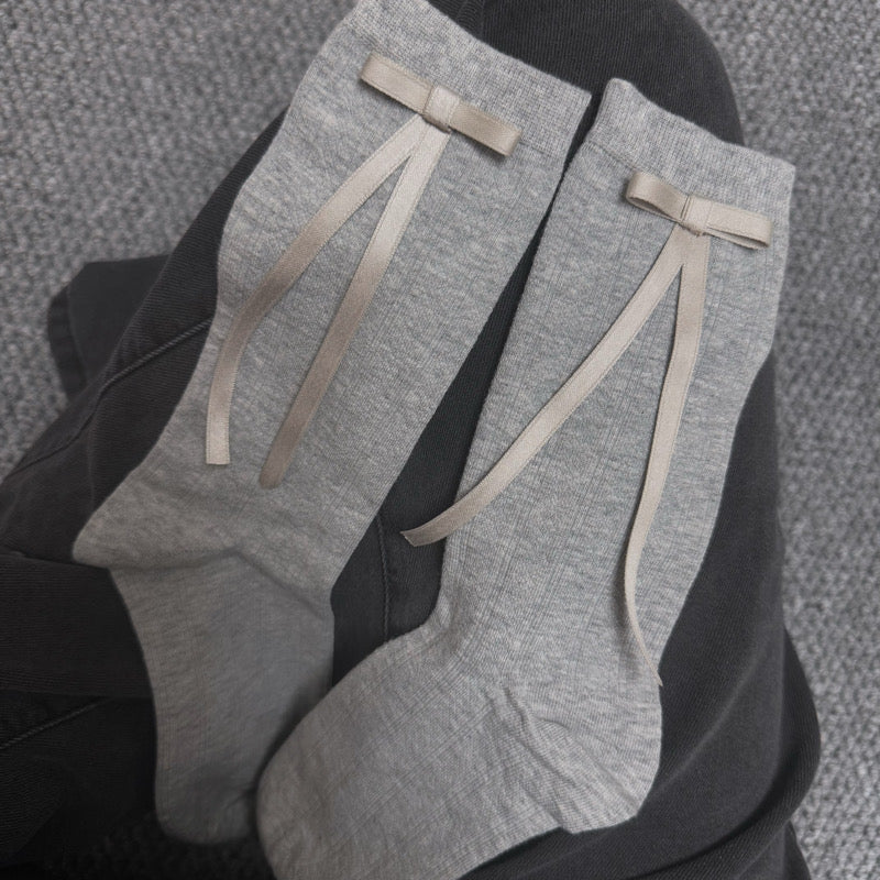 Aze Textiles - Ribbon Bow Mid-High Cotton Socks