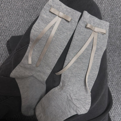 Aze Textiles - Ribbon Bow Mid-High Cotton Socks