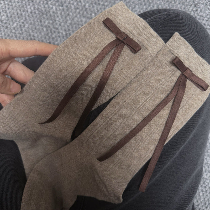 Aze Textiles - Ribbon Bow Mid-High Cotton Socks