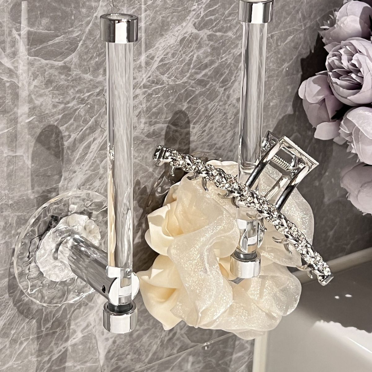 2x No-Drill Wall Hook Hair Accessories Holder