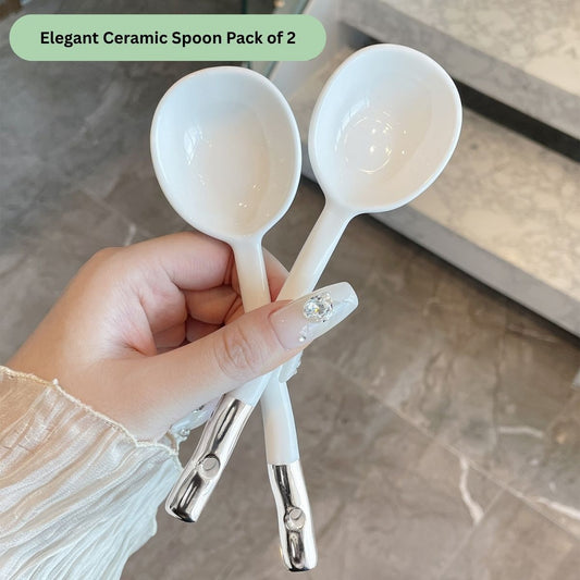 Elegant Ceramic Spoon x2