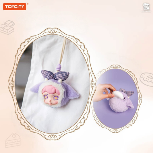 Multifunctional LAURA Cosy Winter Plush Headphone Storage can be used as a bag charm