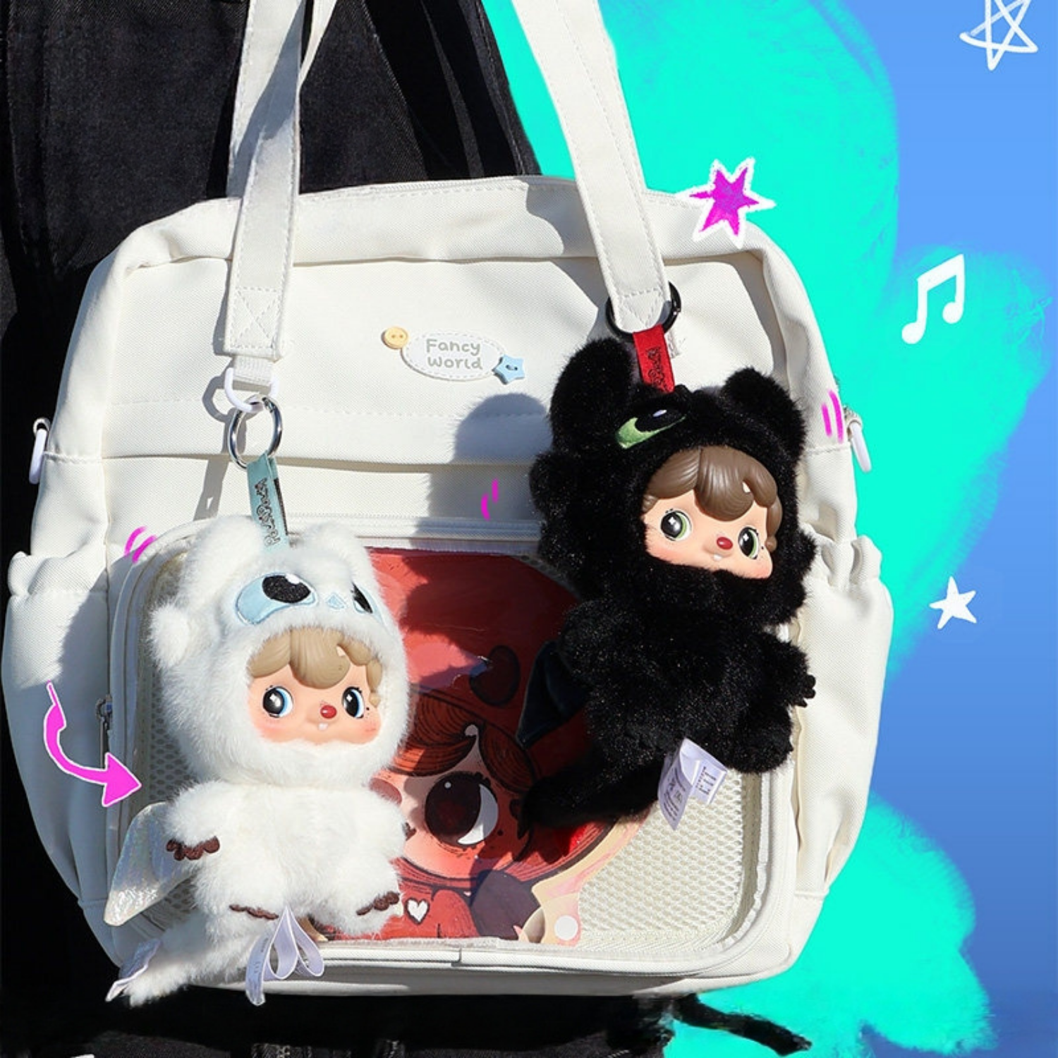 Cute Poukapouka plush toys can be used as bag charms in daily life.