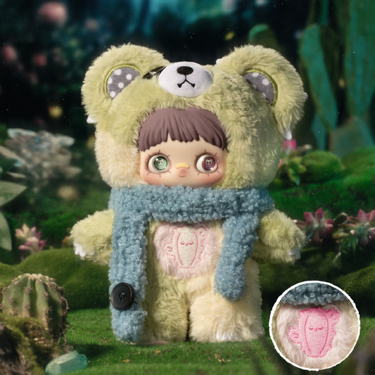 Cute Bear MAYMEI is in green colour with a blue scarf. The cactus pattern on the chest can change color according to the sunlight.