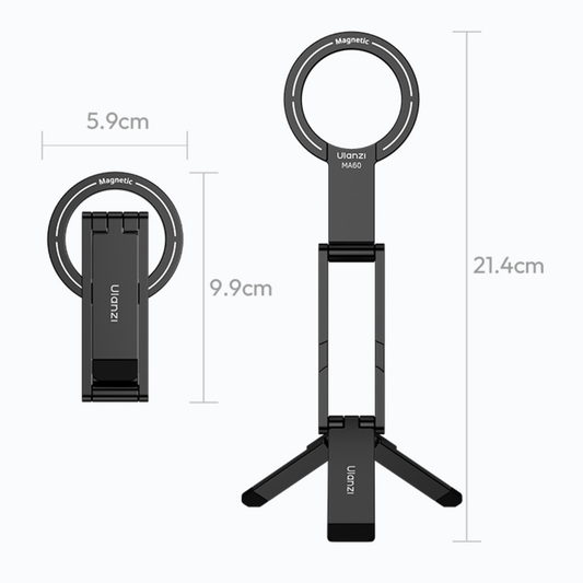 Black - MA60 Foldable Magnetic Phone Tripod