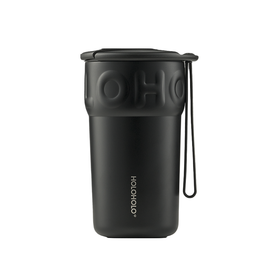 Black 316 Stainless Steel Travel Mug with Ceramic Liner 390ml