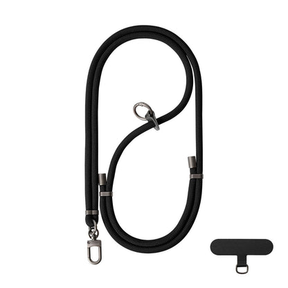 Black Adjustable Anti-Theft Crossbody Woven Phone Lanyard