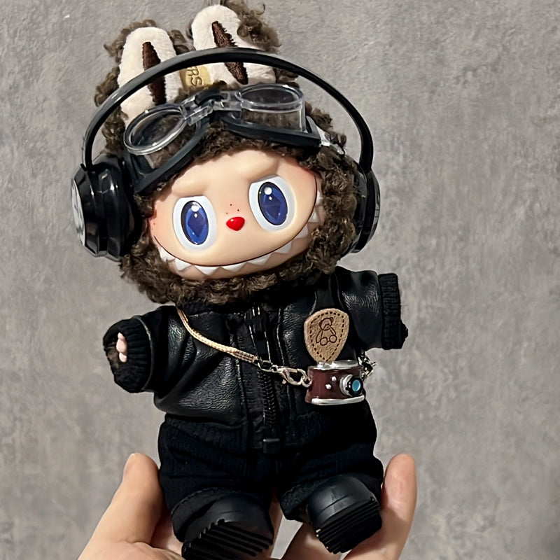 Labubu Super Cool Leather Jacket 17cm Doll Outfit