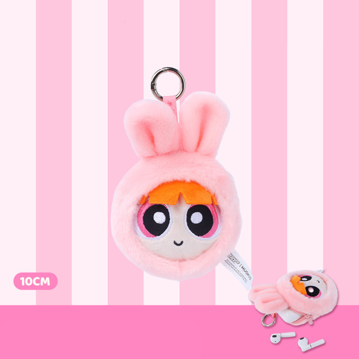 Blossom - Powerpuff Girls Bunny Costume Earbud Case Plush Bag Charm
