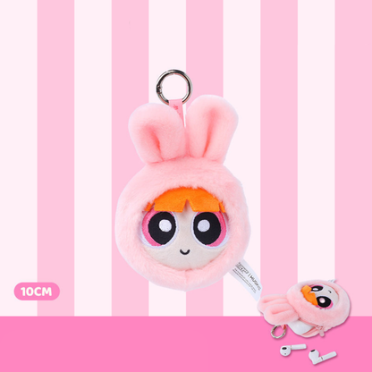 Blossom - Powerpuff Girls Bunny Costume Earbud Case Plush Bag Charm