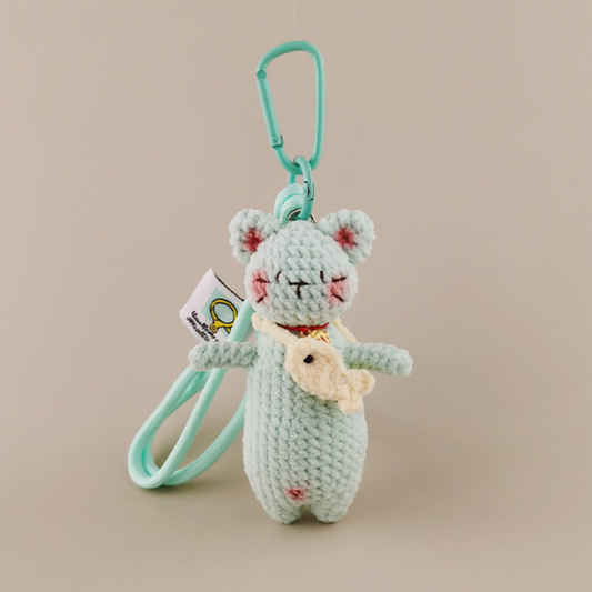 Blue 7 Days Then About - Cute Cat Plush Bag Charm Black