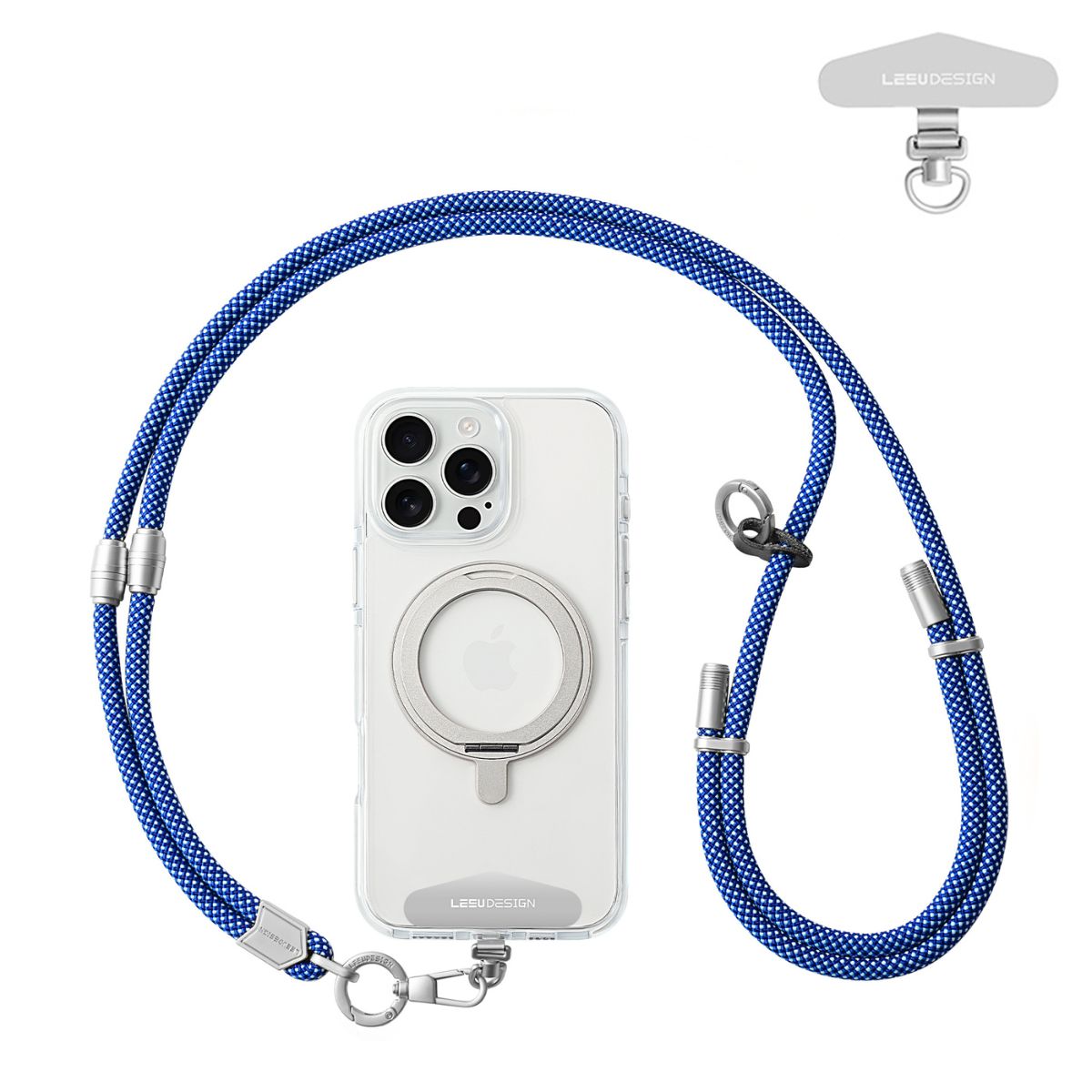 Blue 3-in-1 Adjustable Phone Lanyard