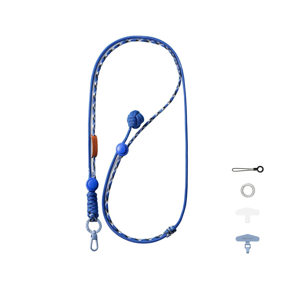 Blue Pastel Adjustable Crossbody Soft Woven Phone Lanyard