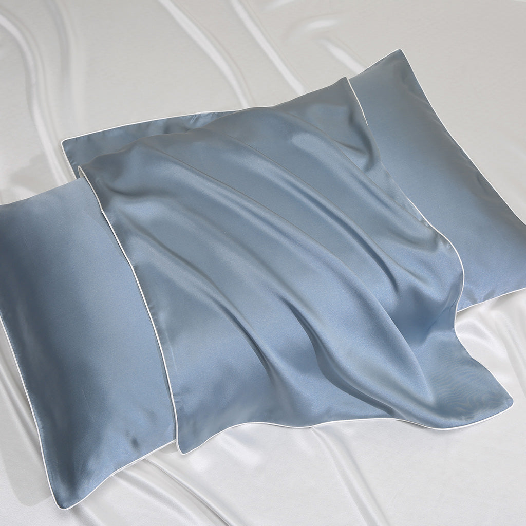 Blue Luxurious Silk Pillowcases