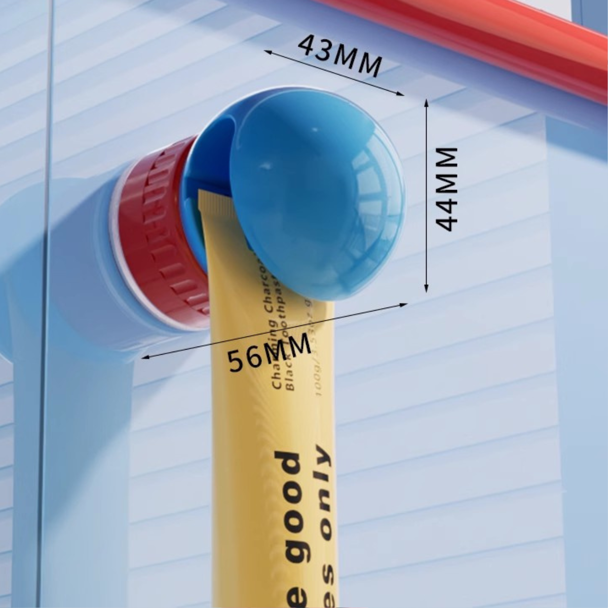 Red & Blue No Drill Toothpaste Holder