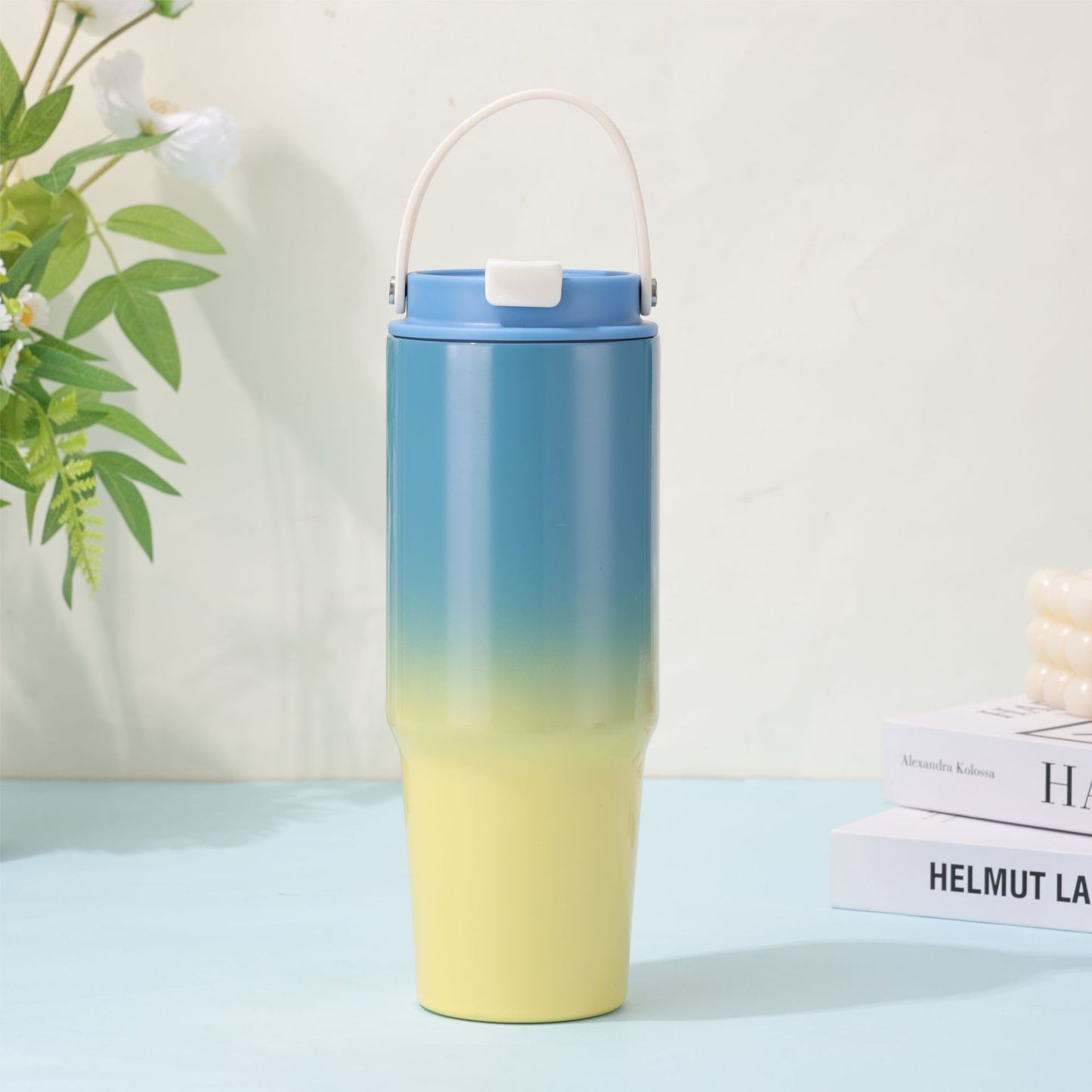 Blue Yellow Gradient Stainless Steel Car Tumbler 