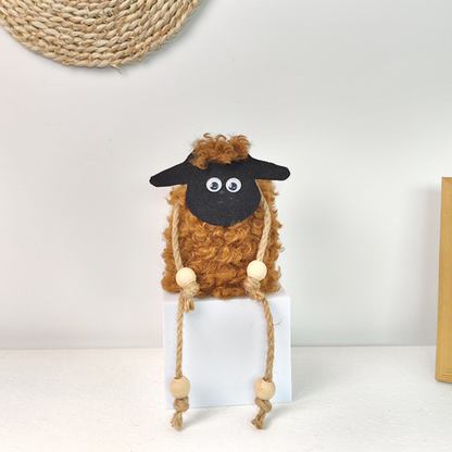 Brown Hanging Lamb Pot with Faux Flower