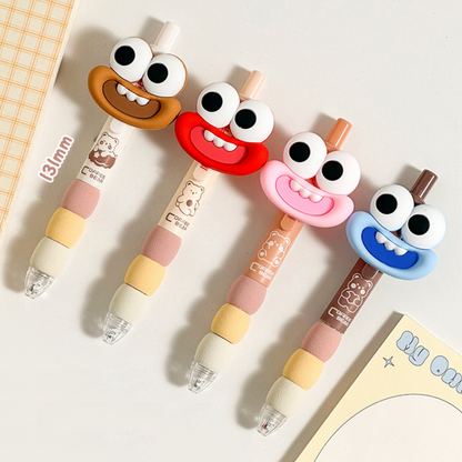 0.5mm Black Pens with Cute Big Mouth Sticker