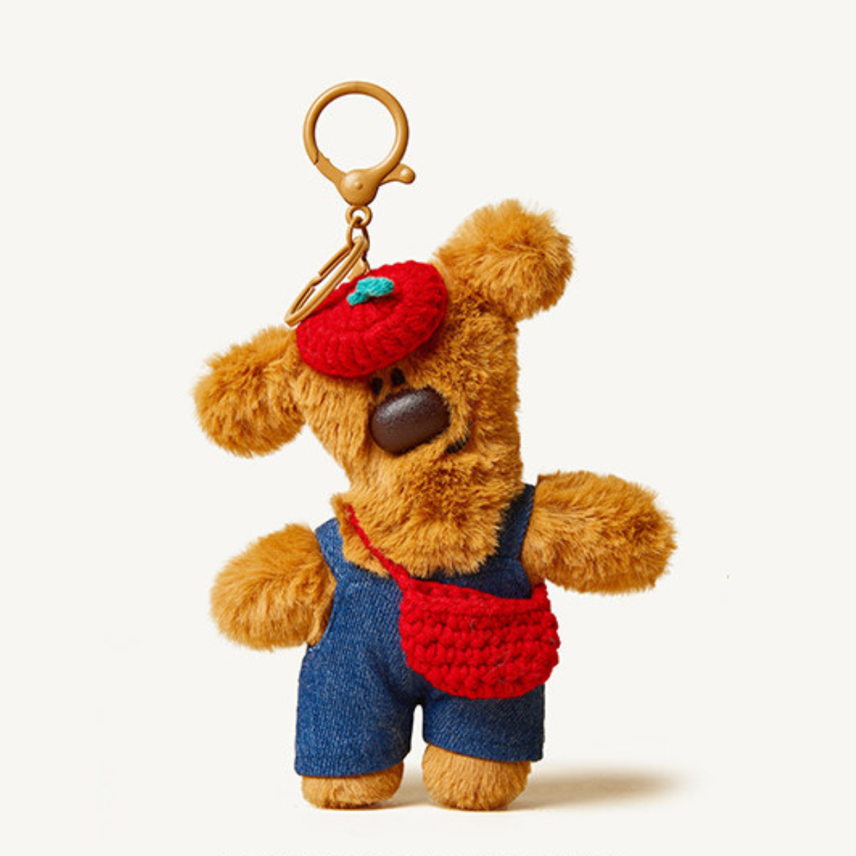 Brown SUNDAYCAT - Original Tilted-Head Puppy Plush Bag Charm