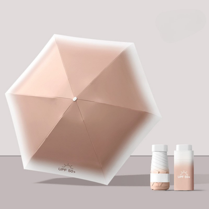 Brown Gradient Mini 5-Fold Manual Umbrella with UV Protection