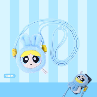 Bubbles - Powerpuff Girls Bunny Costume Earbud Case Plush Phone Clip & Lanyard