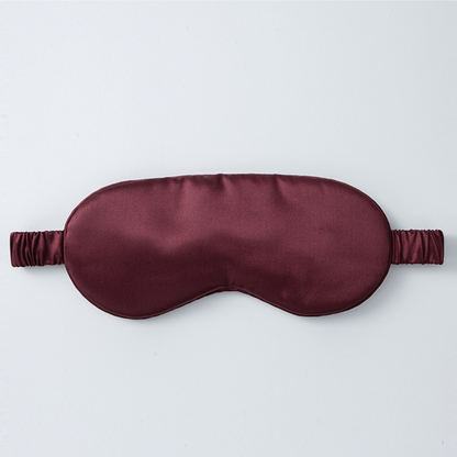 Double-Sided Breathable Light Blocking 100% Mulberry Silk Sleep Mask Burgundy