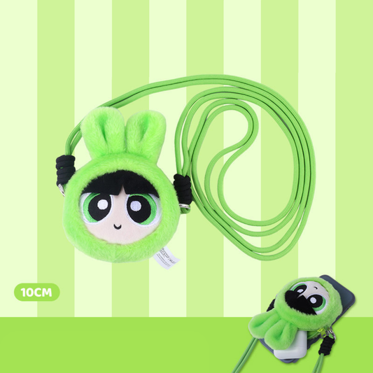 Buttercup - Powerpuff Girls Bunny Costume Earbud Case Plush Phone Clip & Lanyard