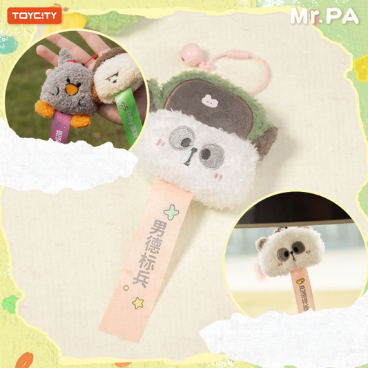 Cute Mr. PA Plush Car Charm. Embedded fruit-flavored fragrance beads, it can eliminate the unpleasant smell in the car.