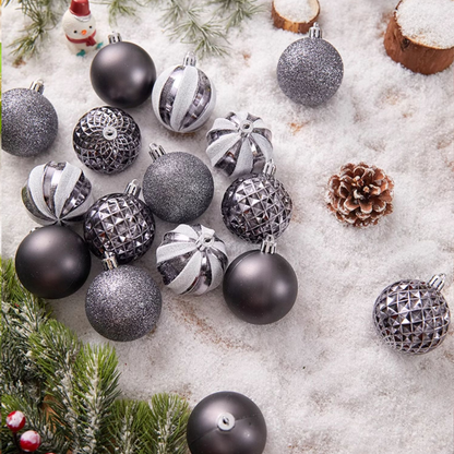 Christmas Baubles Grey tone
