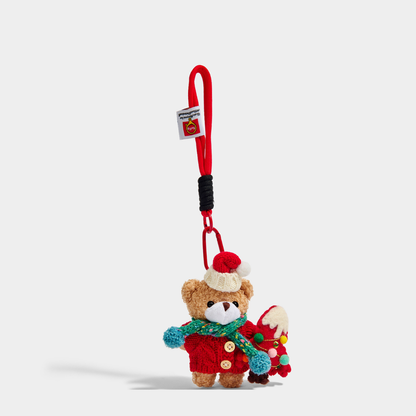 Mr Bear Christmas Bag Charm
