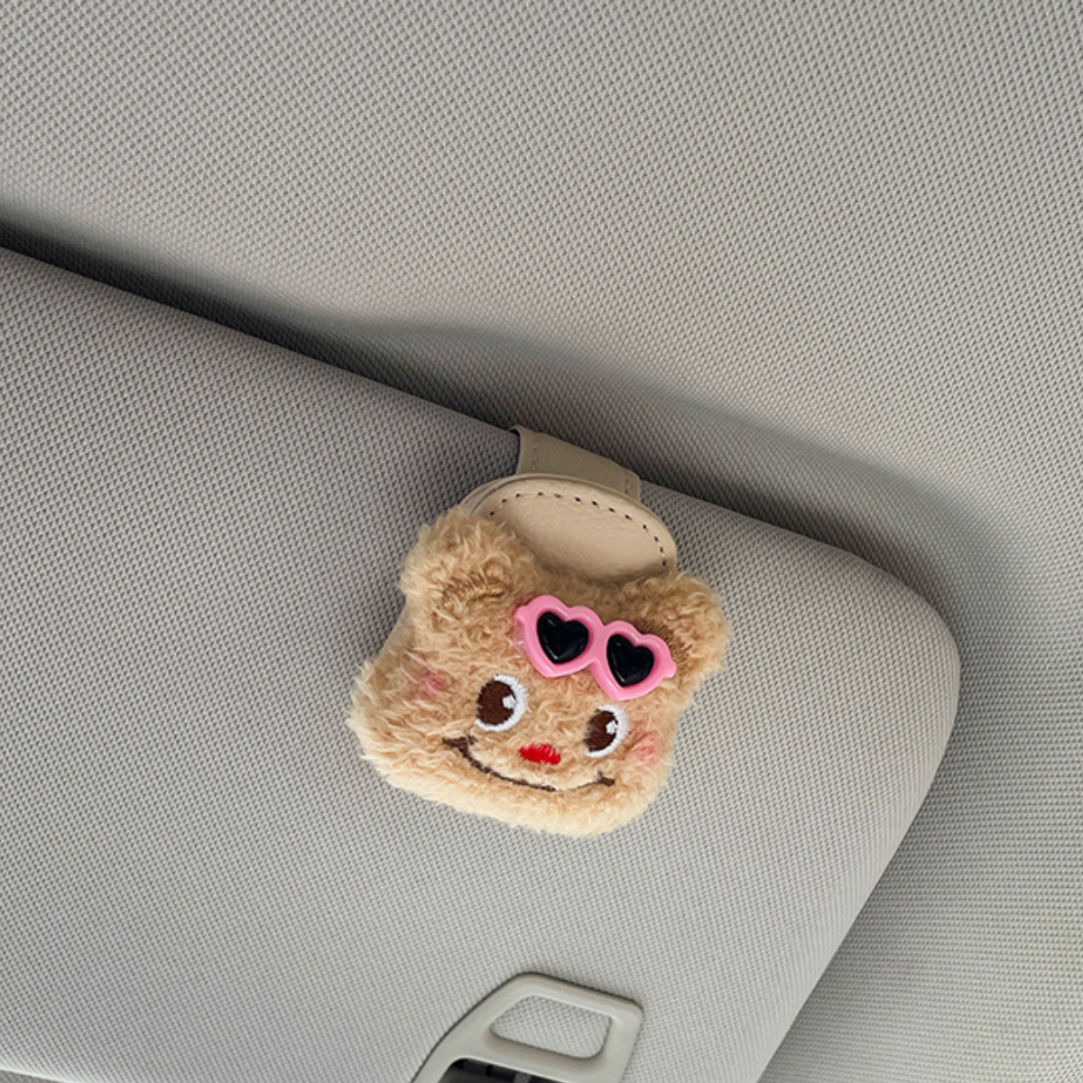 Cute Bear Car Sunglasses Clip Pink