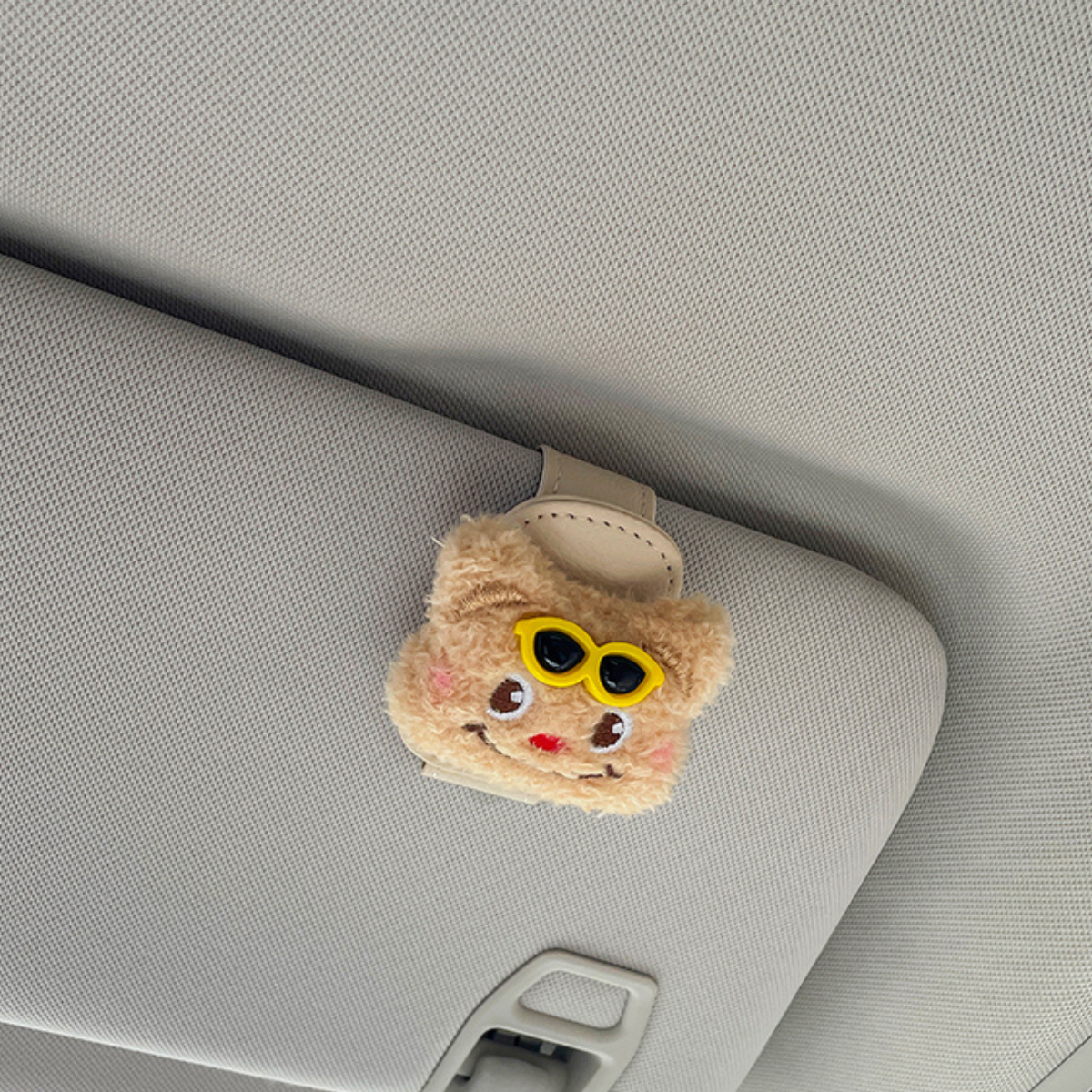 Cute Bear Car Sunglasses Clip Yellow