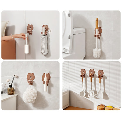 No-Drill Adhesive Mop Holder Display cute bears