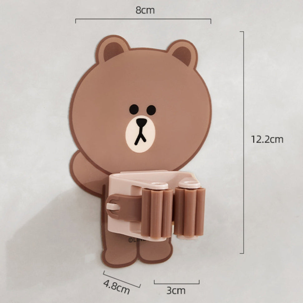 No-Drill Adhesive Mop Holder Single