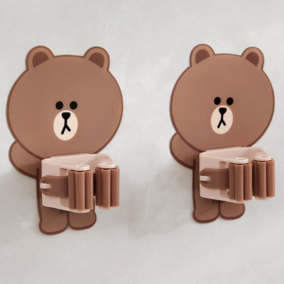 No-Drill Adhesive Mop Holder Pack of 2