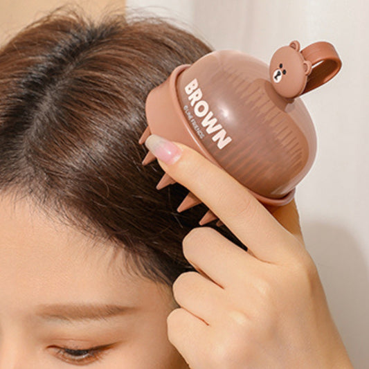 Cute Bear Silicone Double-Head Scalp Massager