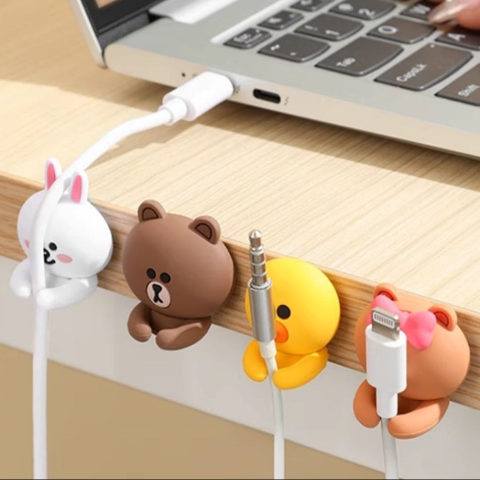 Adhesive Cable Organiser Holder Clip Cute Bears