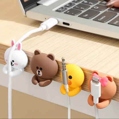 Adhesive Cable Organiser Holder Clip Cute Bears