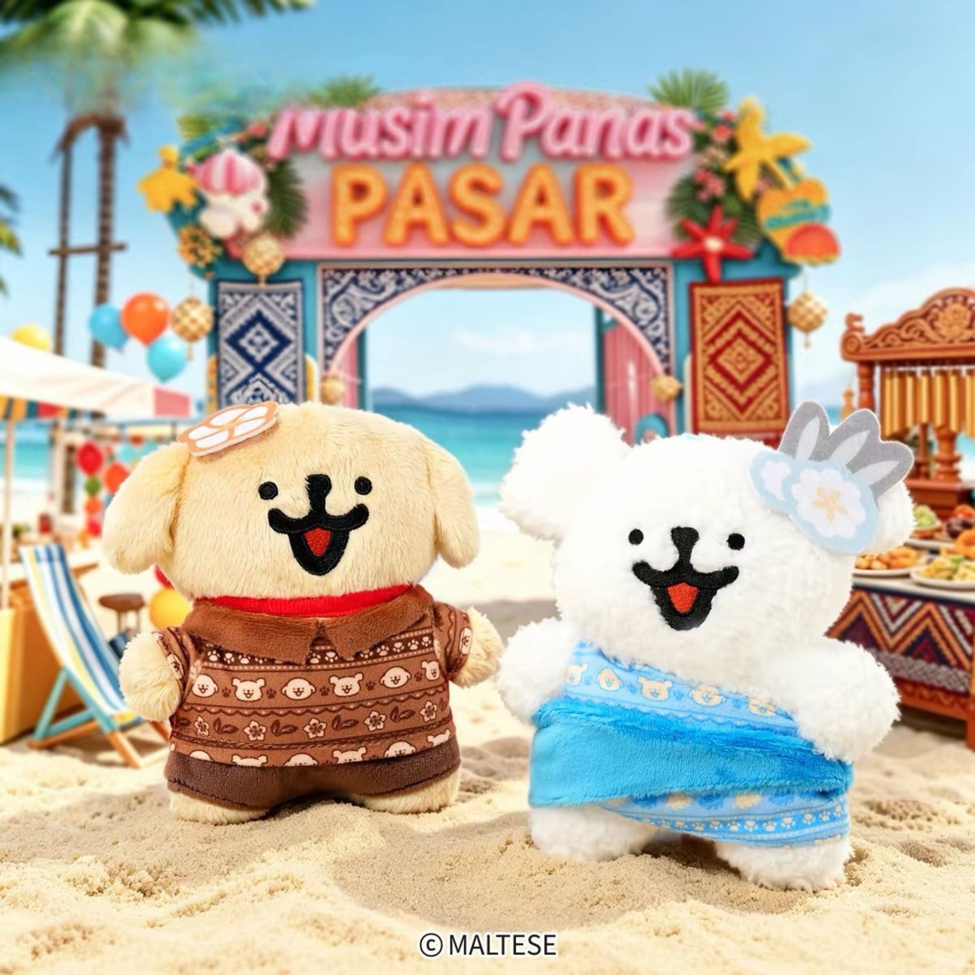 Doll Isle Union - Maltese's Tropical Holiday Plush Bag Charm