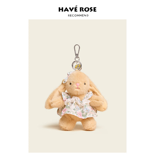 HAVEROSE - Original Floral Rabbit Bunny Plush Bag Charm