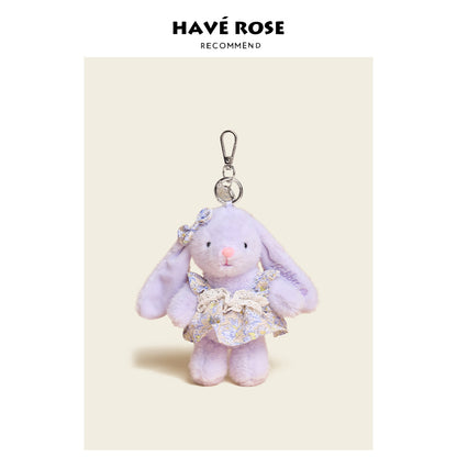 HAVEROSE - Original Floral Rabbit Bunny Plush Bag Charm