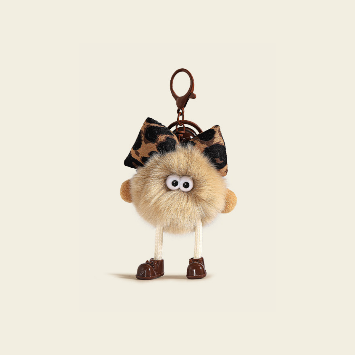 Far Away It Is - Cute Soot Sprite with Tiny Shoes Plush Bag Charm Milk Tea