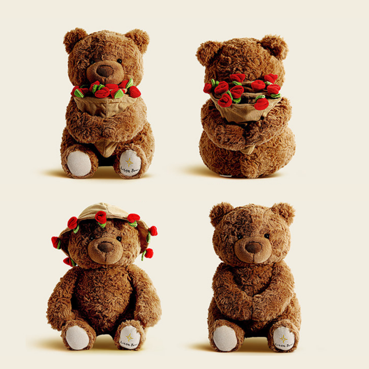 Far Away It Is - Gift for Her Little Bear with Roses Plush Toy 27cm