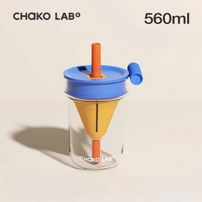 Funnel Glass Infuser Tumbler 560ml Blue
