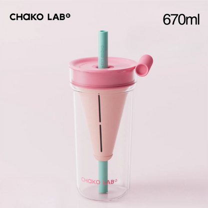 Funnel Glass Infuser Tumbler Pink 670ml
