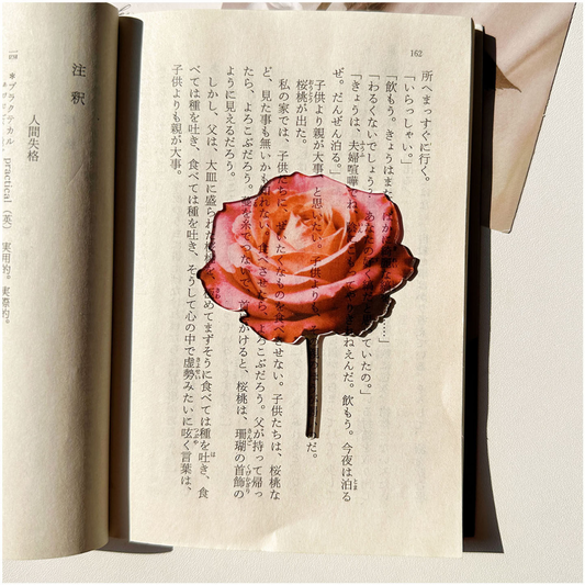 Future Treasure - Pink Rose Acrylic Transparent Bookmark