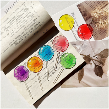 Future Treasure - Rainbow Lollipop Acrylic Transparent Bookmark (7pcs)